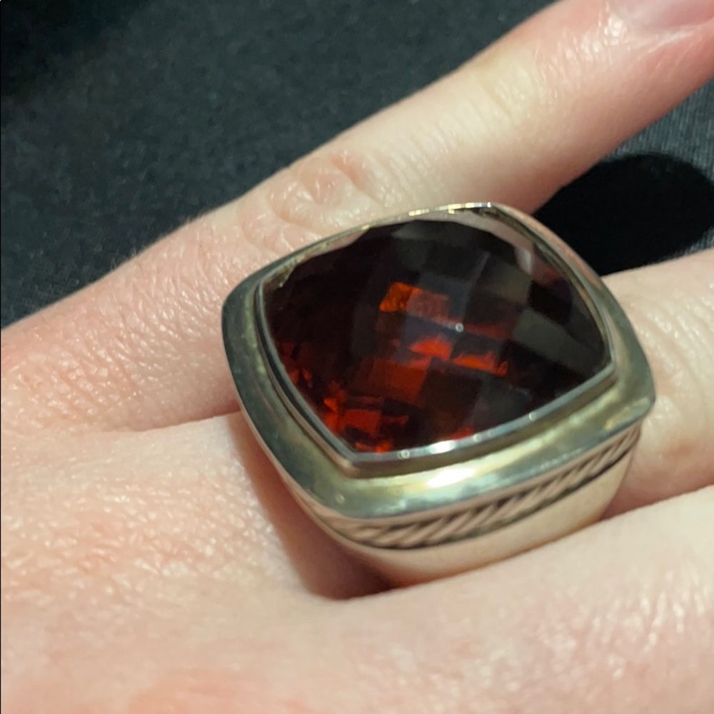 DAVID YURMAN Silver Albion Citrine 20mm size 7.5